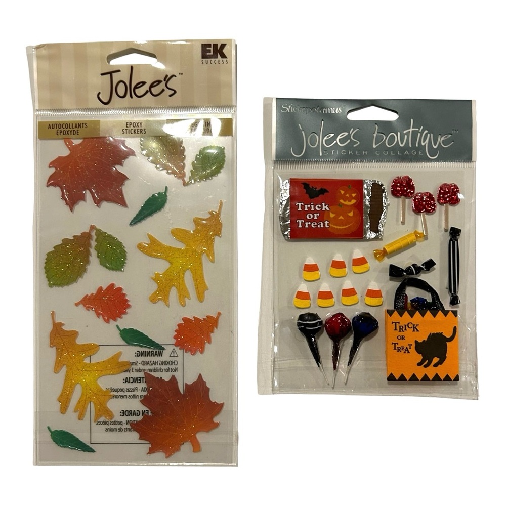 Jolee's Stickers Halloween Scrapbooking Pumpkin Carving Fall Leaves Autumn RARE